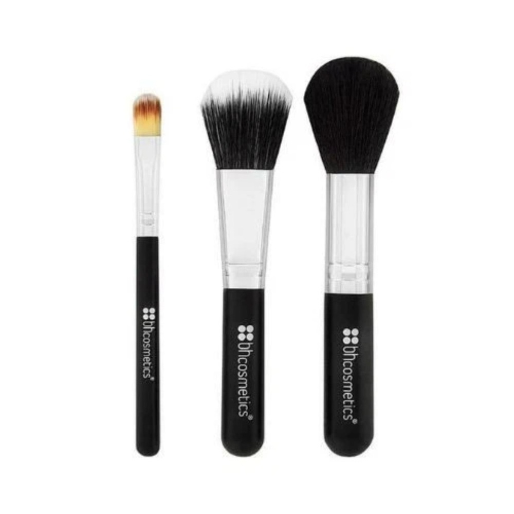 BH Cosmetics Face Essential To Go 3 Piece Brush Set New In Sealed Packaging - Picture 3 of 4